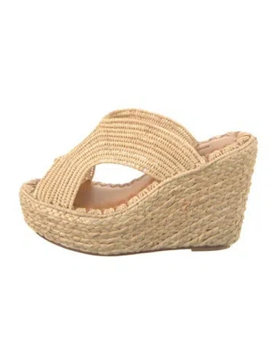Pre-owned Carrie Forbes Raffia Espadrilles In Neutral