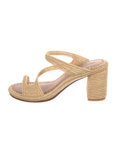 Pre-owned Carrie Forbes Raffia Espadrilles In Neutral