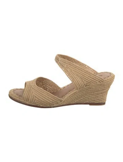 Pre-owned Carrie Forbes Raffia Espadrilles In Neutral