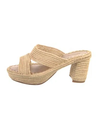 Pre-owned Carrie Forbes Raffia Espadrilles In Neutral