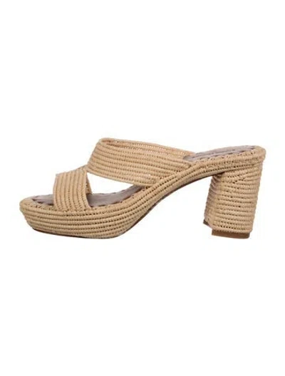Pre-owned Carrie Forbes Raffia Espadrilles In Neutral