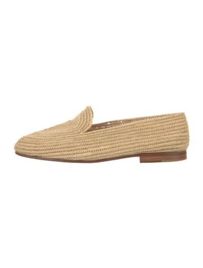 Pre-owned Carrie Forbes Raffia Loafers In Neutral