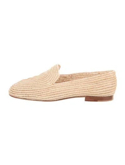 Pre-owned Carrie Forbes Raffia Loafers In Neutrals