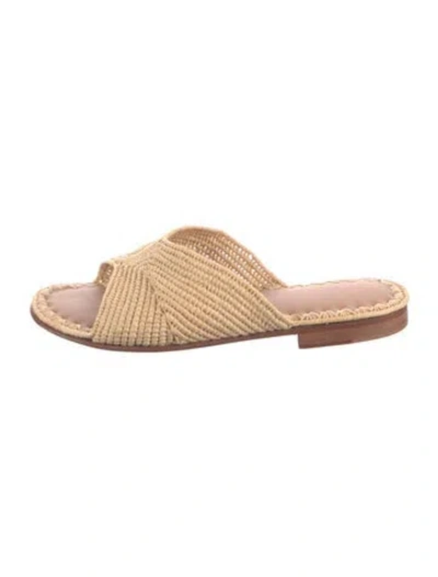Pre-owned Carrie Forbes Raffia Sandals In Neutral