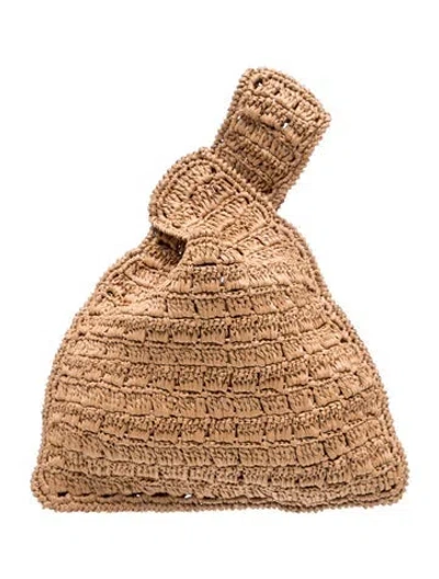 Pre-owned Carrie Forbes Raffia Top Handle Bag In Brown