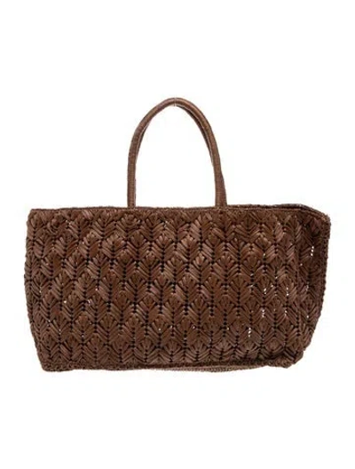 Pre-owned Carrie Forbes Raffia Tote In Brown