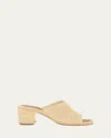 Carrie Forbes Rama Woven Raffia Slide Sandals In Animal Print