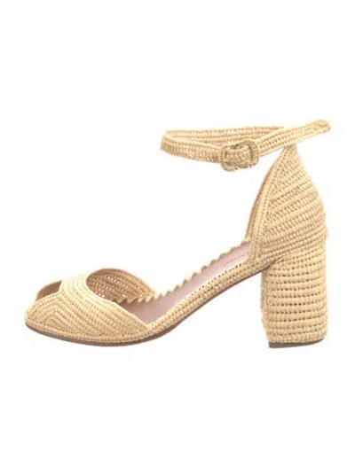 Pre-owned Carrie Forbes Straw Espadrilles In Neutral
