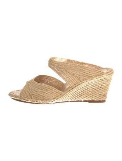 Pre-owned Carrie Forbes Straw Espadrilles In Neutral