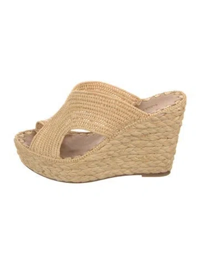 Pre-owned Carrie Forbes Straw Espadrilles In Neutral