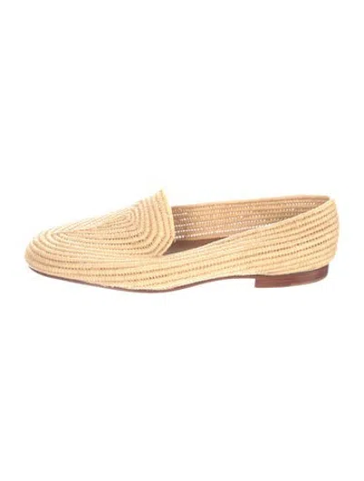 Pre-owned Carrie Forbes Straw Loafers In Neutrals
