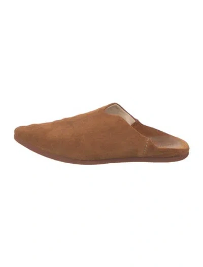 Pre-owned Carrie Forbes Suede Mules In Brown