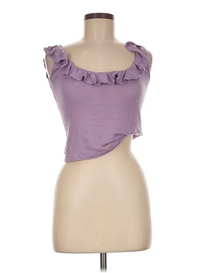 Pre-owned Carrie Forbes Tank Top Purple Strapless Neckline Tops