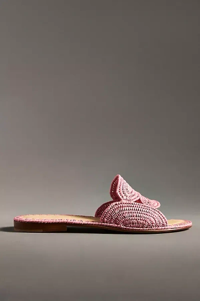 Carrie Forbes Terre Raffia Sandals In Pink