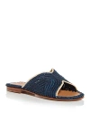 Carrie Forbes Women's Salon Woven Slide Sandals In Navy/natural