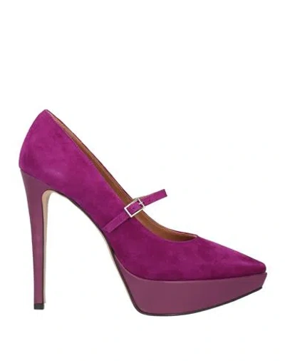 Carrie Latt Woman Pumps Mauve Size 11 Soft Leather In Purple