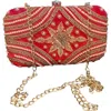 Carrier Co. Women's Embroidered Velvet Clutch Bag In Red