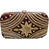 Carrier Co. Women's Embroidered Velvet Clutch Bag In Deep Purple In Purple