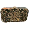 Carrier Co. Women's Floral Velvet Clutch Bag In Green In Green