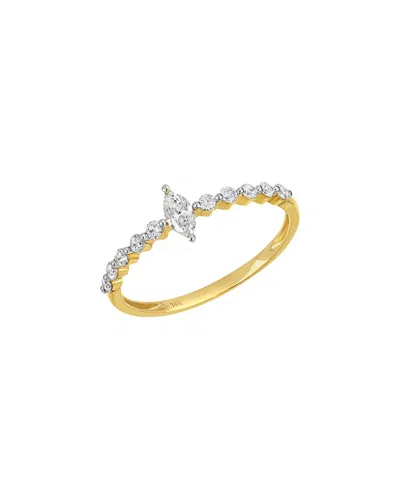 Carriere 14k 0.33 Ct. Tw. Diamond Ring In Metallic