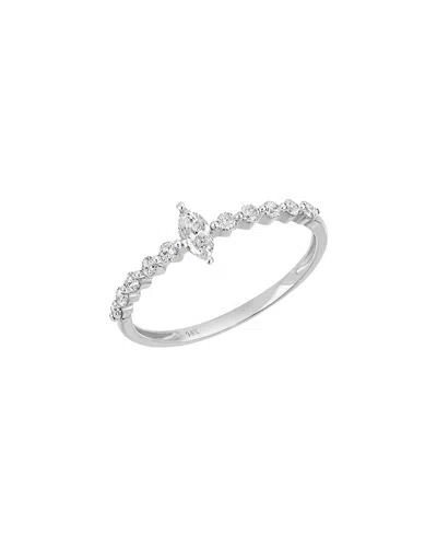 Carriere 14k 0.33 Ct. Tw. Diamond Ring In Metallic