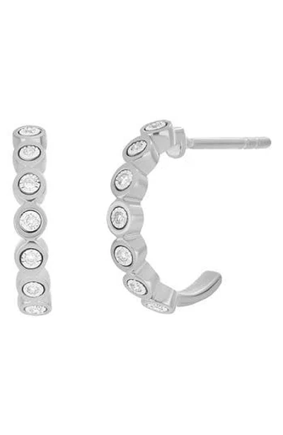 Carriere Jewelry Carrière Jewelry Bezel Set Diamond Hoop Earrings In Metallic