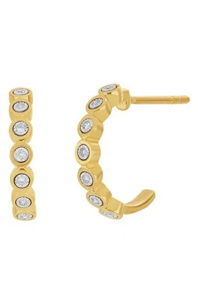 Carriere Jewelry Carrière Jewelry Bezel Set Diamond Hoop Earrings In Gold