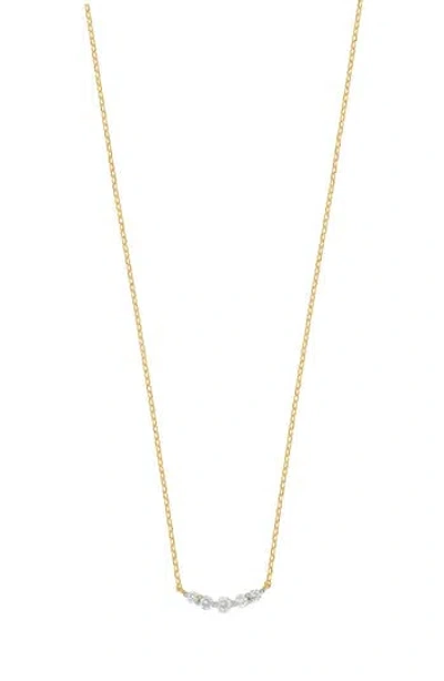 Carriere Jewelry Carrière Jewelry Curved Diamond Bar Pendant Necklace In Gold