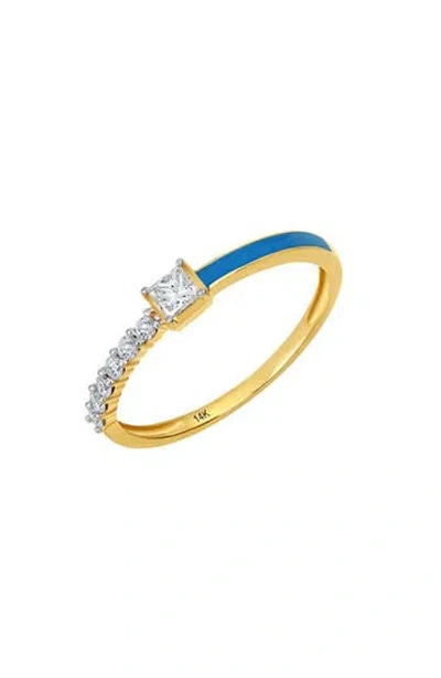 Carriere Jewelry Carrière Jewelry Diamond & Dark Blue Enamel Ring In Gold