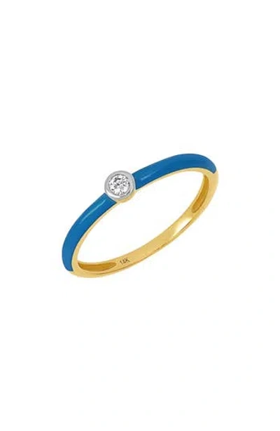 Carriere Jewelry Carrière Jewelry Diamond & Dark Blue Enamel Ring In Gold