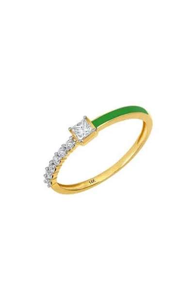 Carriere Jewelry Carrière Jewelry Diamond & Green Enamel Ring In Gold