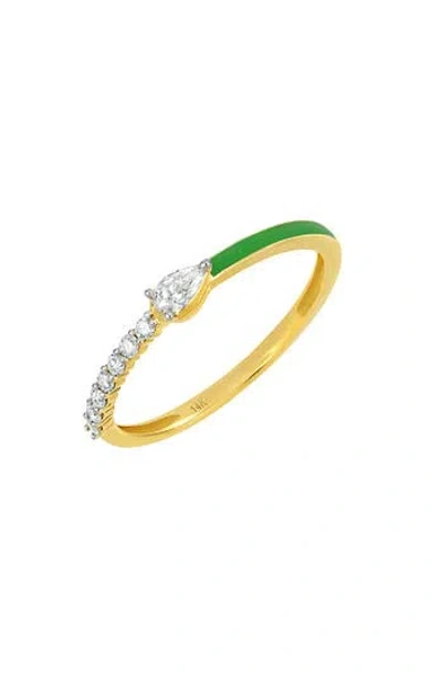 Carriere Jewelry Carrière Jewelry Diamond & Green Enamel Ring In Gold