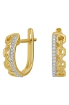 Carriere Jewelry Carrière Jewelry Diamond & Link Huggie Hoop Earrings In Gold
