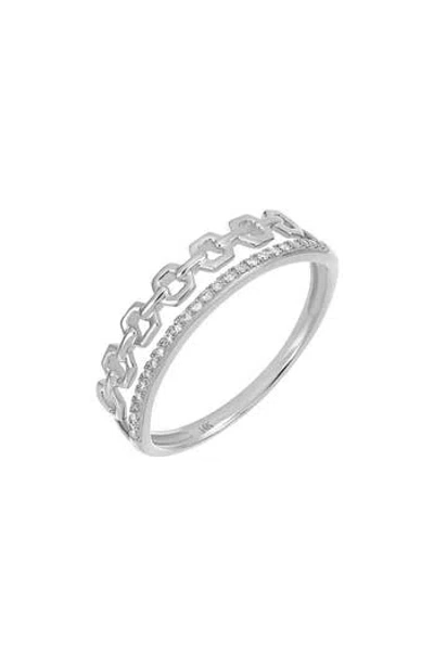 Carriere Jewelry Carrière Jewelry Diamond & Link Ring In Metallic