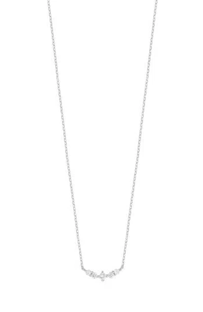 Carriere Jewelry Carrière Jewelry Diamond Curved Bar Pendant Necklace In Metallic