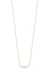 Carriere Jewelry Carrière Jewelry Diamond Curved Bar Pendant Necklace In Gold