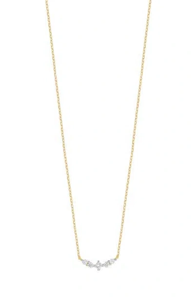 Carriere Jewelry Carrière Jewelry Diamond Curved Bar Pendant Necklace In Gold
