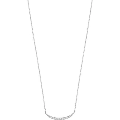 Carriere Jewelry Carrière Jewelry Diamond Curved Pendant Necklace In Metallic