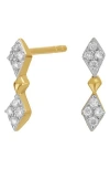 Carriere Jewelry Carrière Jewelry Diamond Geo Drop Earrings In Gold