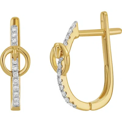Carriere Jewelry Carrière Jewelry Diamond J-huggie Hoop Earrings In Gold
