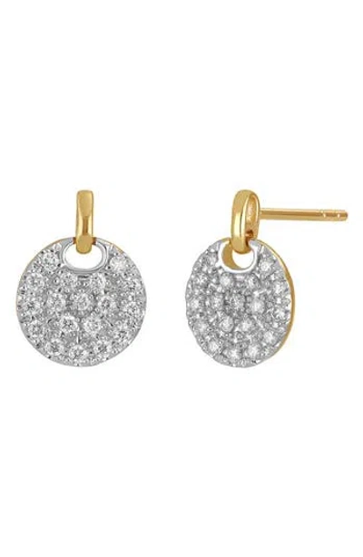 Carriere Jewelry Carrière Jewelry Diamond Pavé Coin Drop Earrings In Gold
