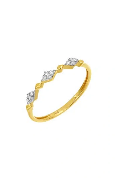 Carriere Jewelry Carrière Jewelry Geo Pavé Diamond Stackable Ring In 14k Yellow Gold
