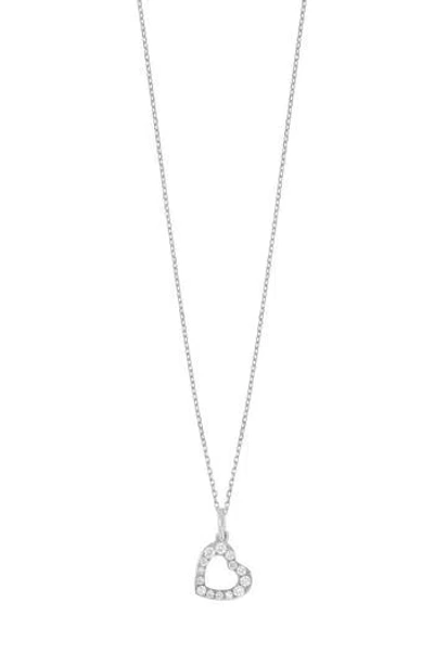 Carriere Jewelry Carrière Jewelry Open Heart Diamond Pendant Necklace In Metallic