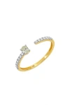 Carriere Jewelry Carrière Jewelry Oval Center Diamond Cuff Ring In 14k Yellow Gold
