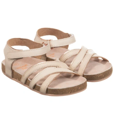 Carrèment Beau Babies' Girls Pink Leather Sandals In Neutral