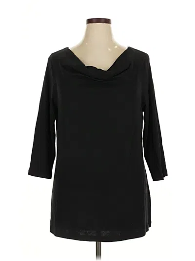 Pre-owned Carroll Reed 3/4 Sleeve Top Black Cowl Neck Tops
