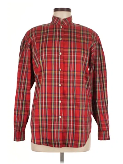 Pre-owned Carroll Reed Long Sleeve Button Down Shirt In Red