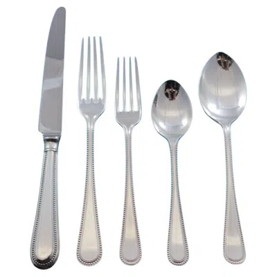 Pre-owned Carrs Bead Round By  Sterling Silver Flatware Set Dinner For 12 Service 63 Pieces