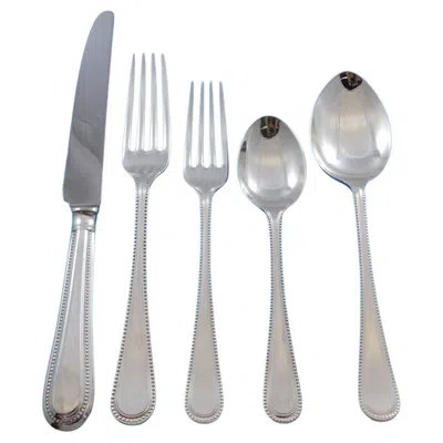 Pre-owned Carrs Bead Round By  Sterling Silver Flatware Set Dinner Service 40 Pcs England