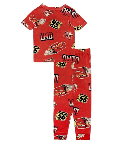 Cars Babies' Boys' Toddler 2t-4t Short-sleeve Top And Long Joggers, 2-piece Set In Red